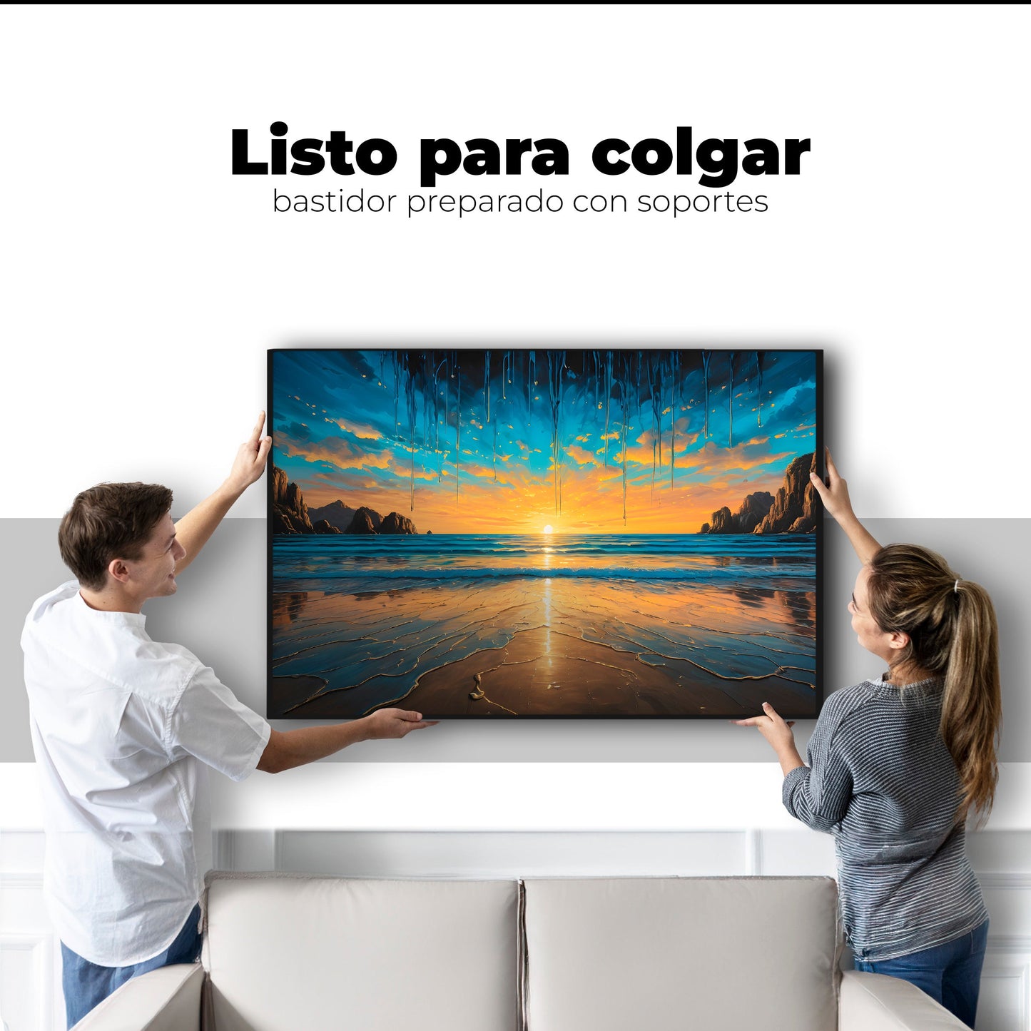 Cuadros Decorativos Canvas Revolution | Tranquilidad Dorada | Colgar