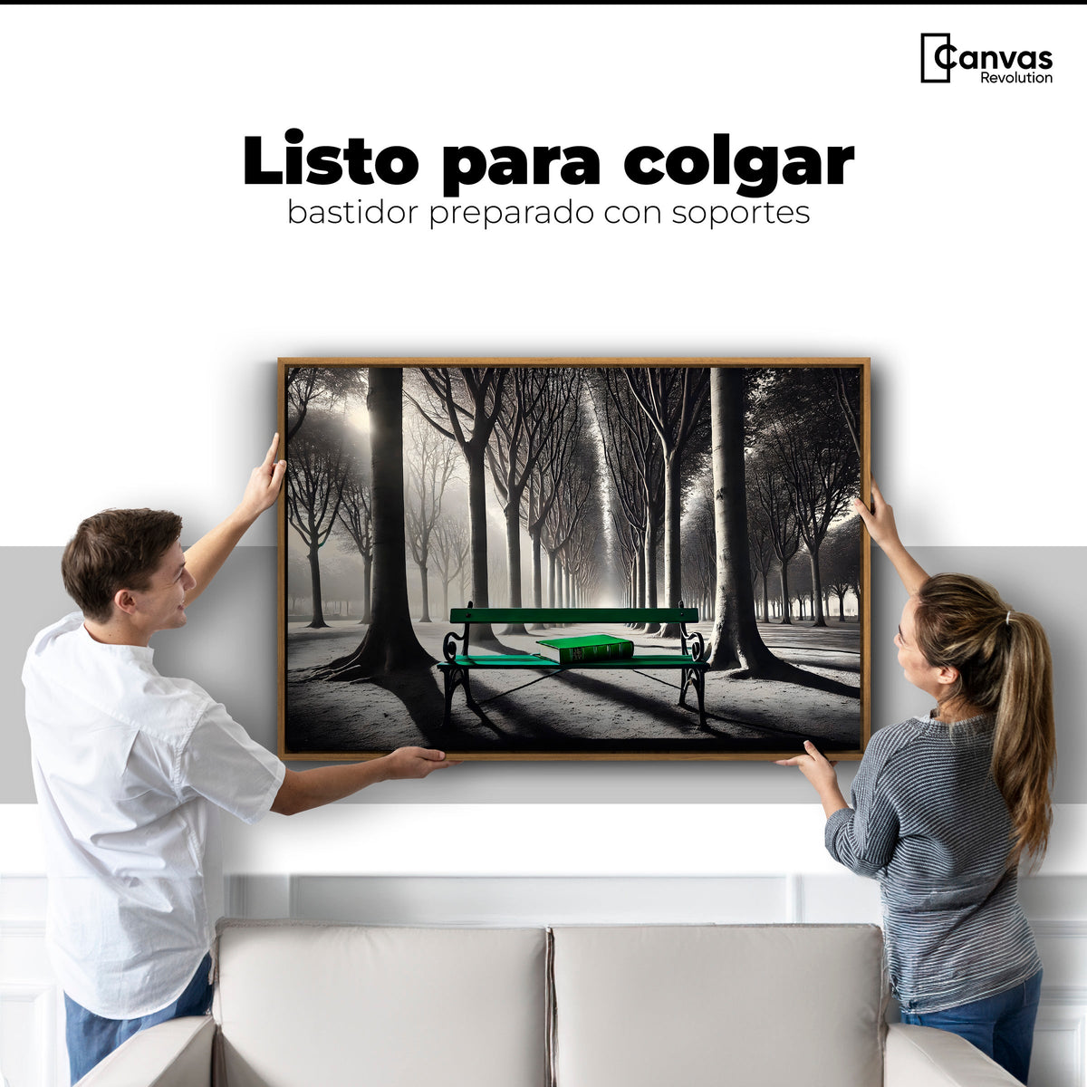 Cuadros Decorativos Canvas Revolution | Verde Y Palabras | Colgar