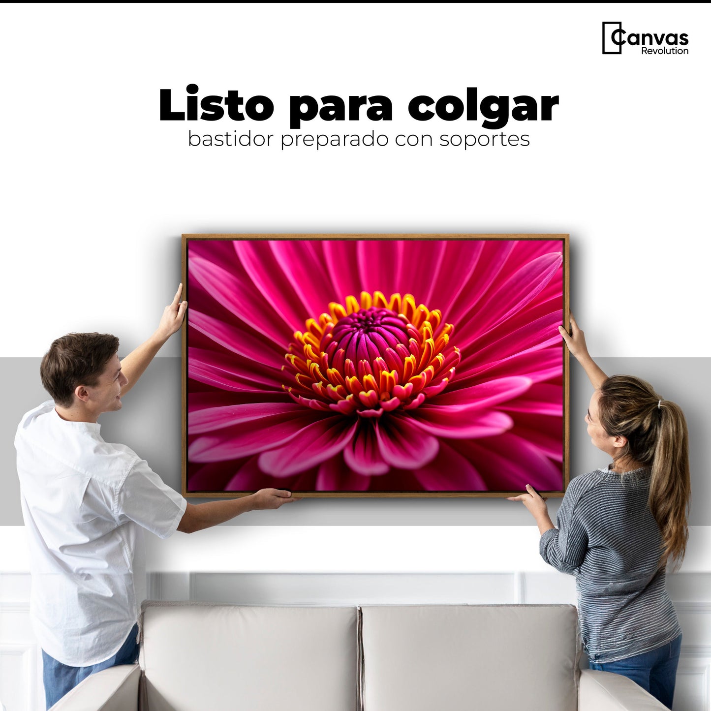 Cuadros Decorativos Canvas Revolution | Zinnia Magia Rosa | Colgar