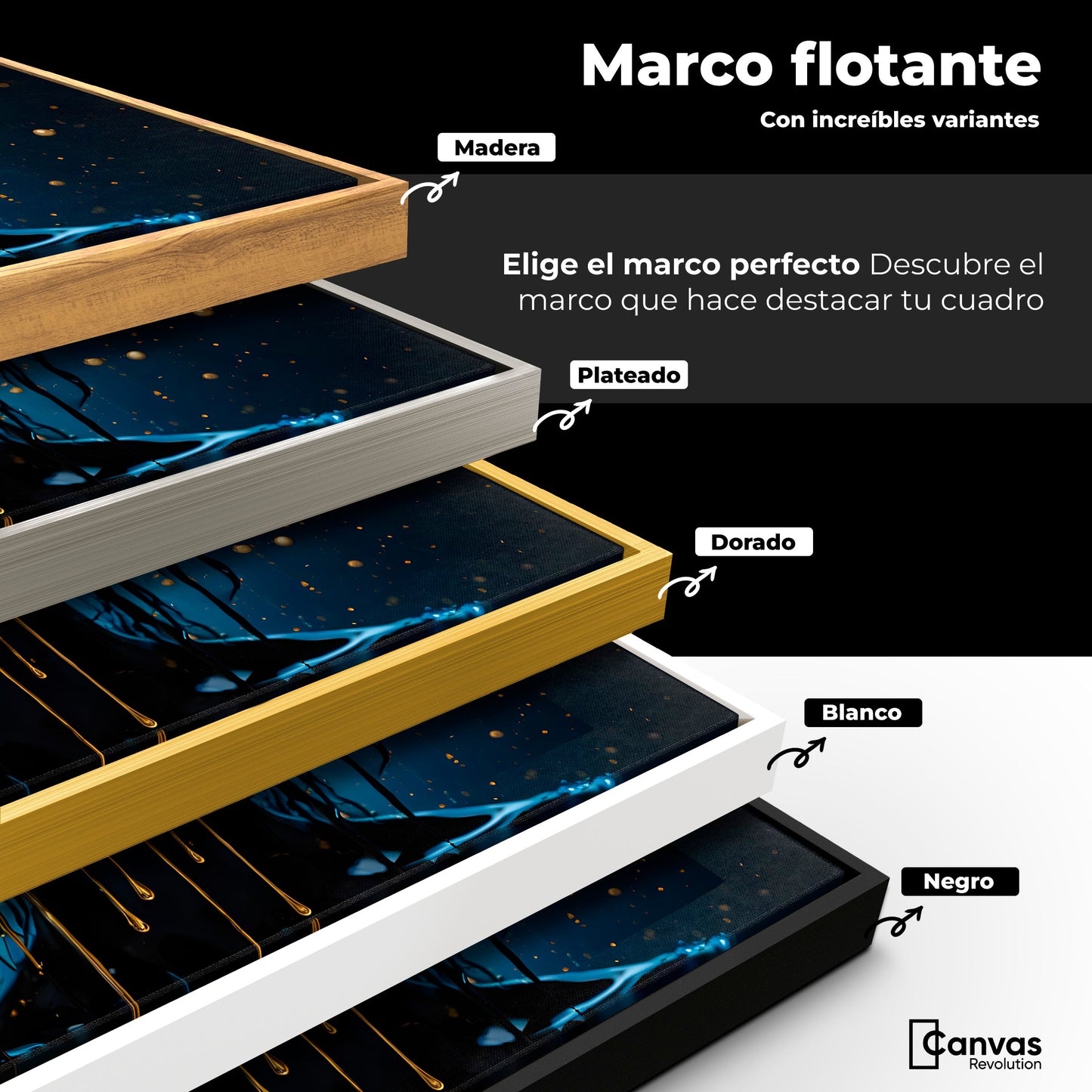 Cuadros Decorativos Canvas Revolution | Nocturno Dorado | ColoresMarco