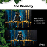 Cuadros Decorativos Canvas Revolution | Astronauta Dorado | EcoFriendly