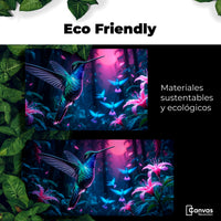 Cuadros Decorativos Canvas Revolution | Colibri Fluoresente | EcoFriendly