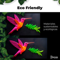 Cuadros Decorativos Canvas Revolution | Colibri Rosa Verde | EcoFriendly