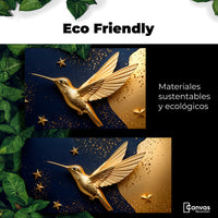 Cuadros Decorativos Canvas Revolution | Colibri Sol Dorado | EcoFriendly