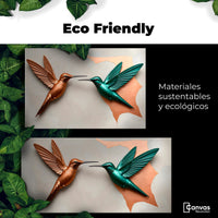 Cuadros Decorativos Canvas Revolution | Colibri Verde Cobre | EcoFriendly