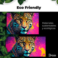 Cuadros Decorativos Canvas Revolution | Leopardo Colorido | EcoFriendly