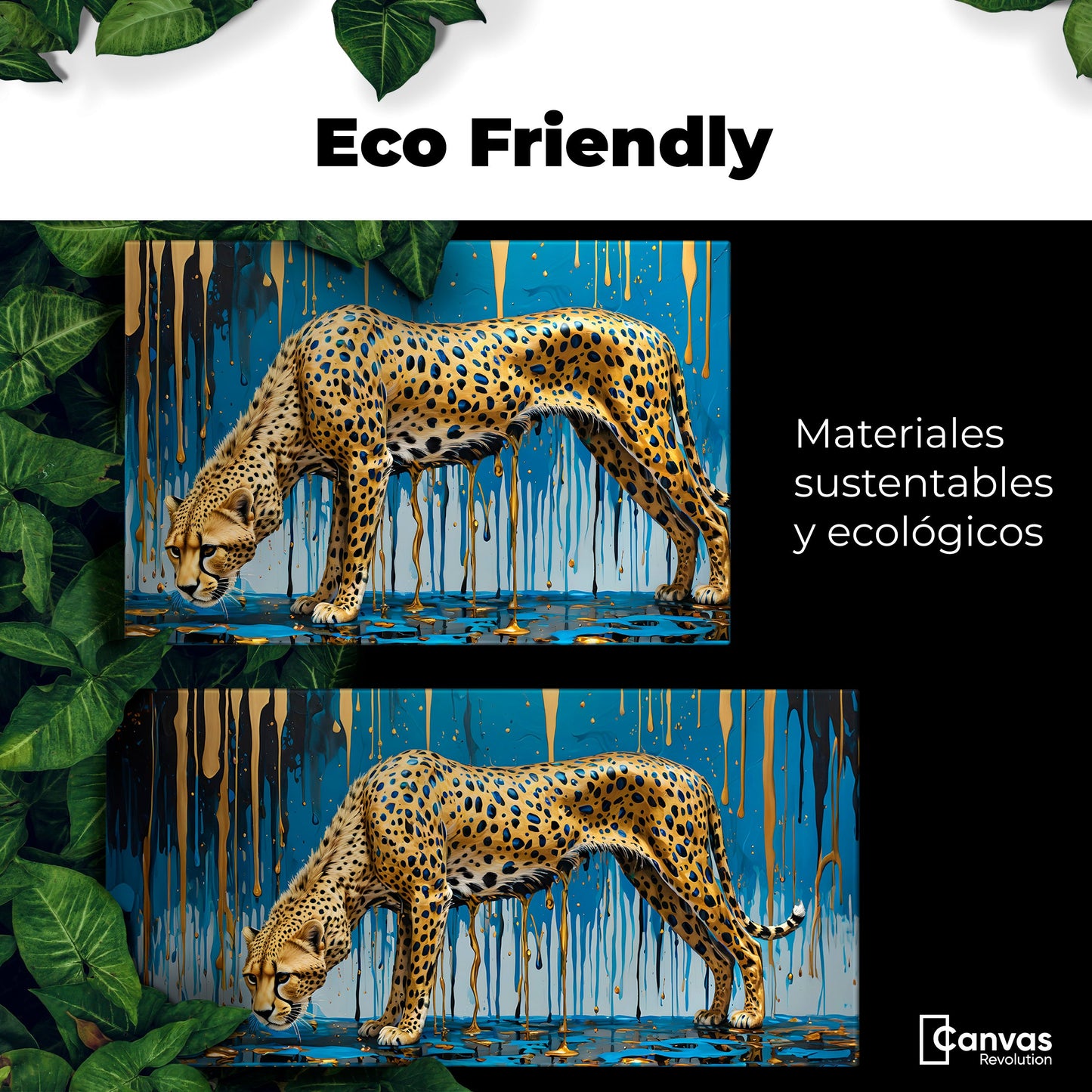 Cuadros Decorativos Canvas Revolution | Leopardo Liquido | EcoFriendly