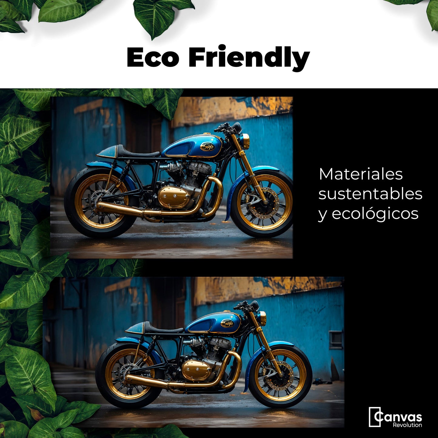 Cuadros Decorativos Canvas Revolution | Motocicleta Azul | EcoFriendly