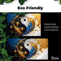 Cuadros Decorativos Canvas Revolution | Yin Yang Dorado | EcoFriendly