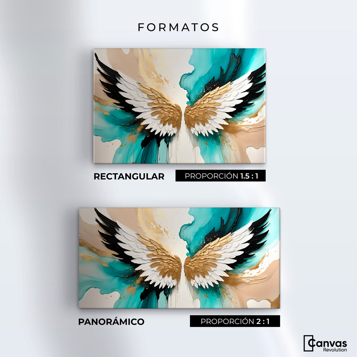 Cuadros Decorativos Canvas Revolution | Alas Angel Lumino | Formatos