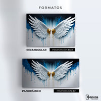 Cuadros Decorativos Canvas Revolution | Alas Corazon Dorado | Formatos