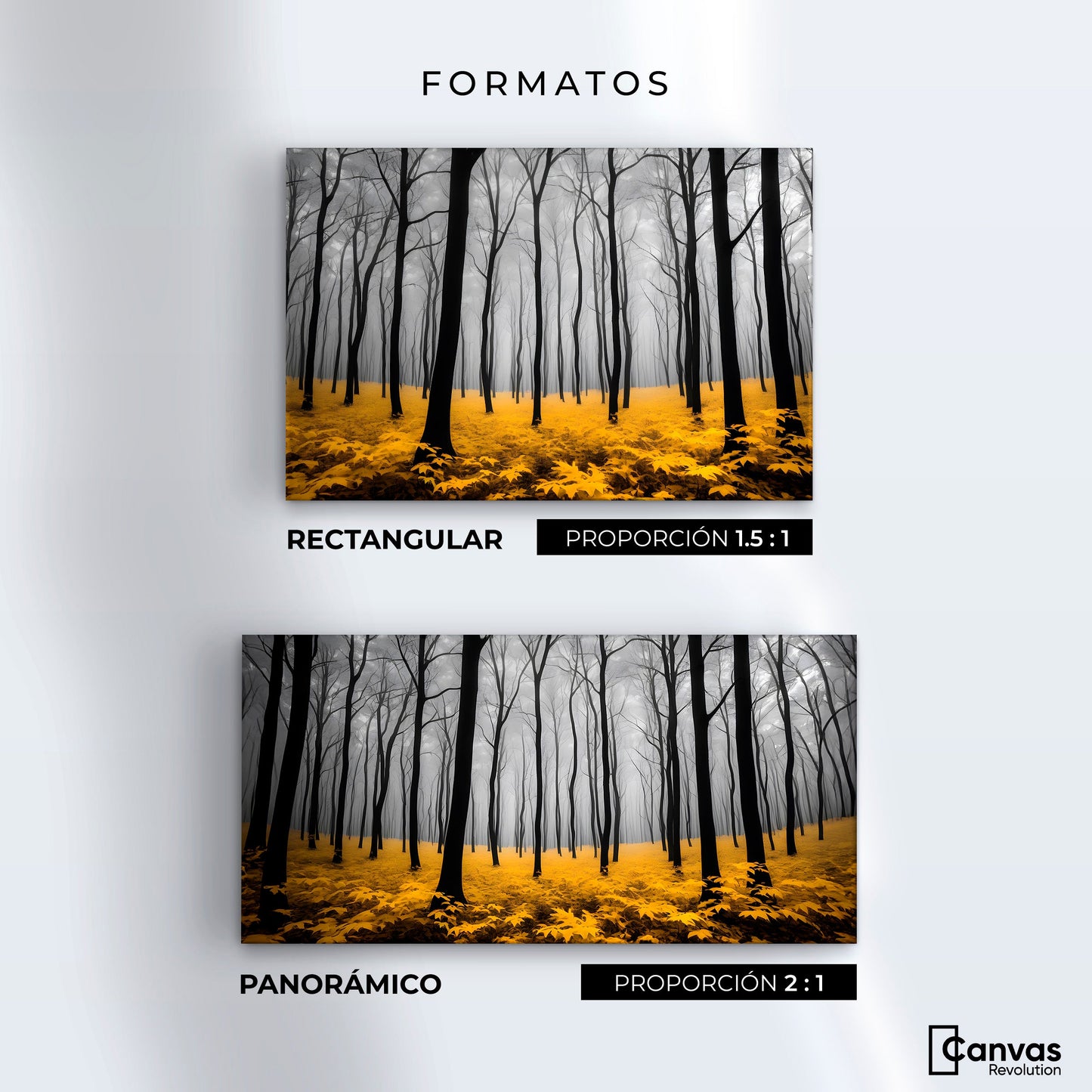 Cuadros Decorativos Canvas Revolution | Amarillo Natural | Formatos