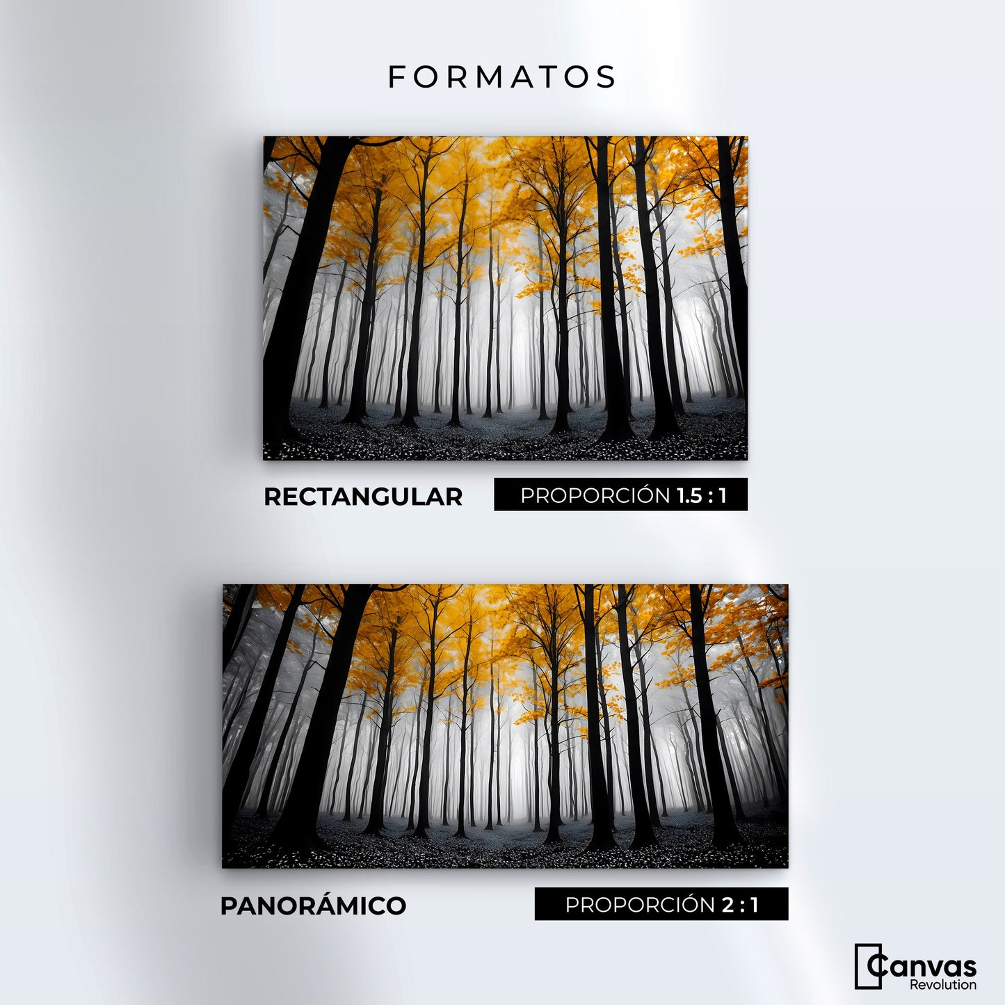 Cuadros Decorativos Canvas Revolution | Amarillo Silente | Formatos