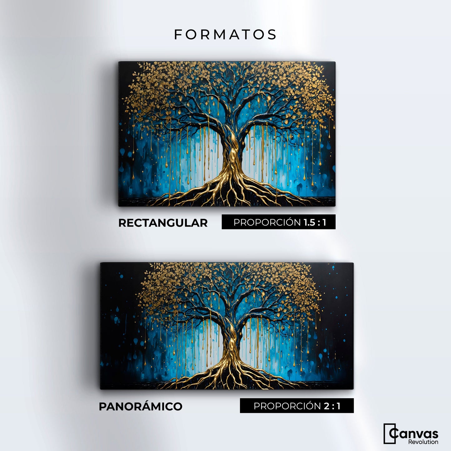 Cuadros Decorativos Canvas Revolution | Arbol Alma Dorada | Formatos