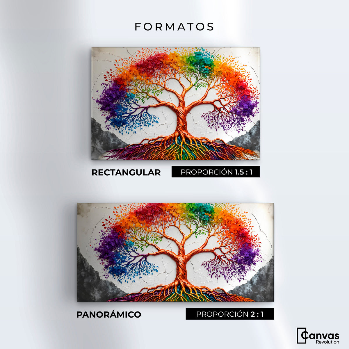 Cuadros Decorativos Canvas Revolution | Arbol Vida Arcoiris | Formatos