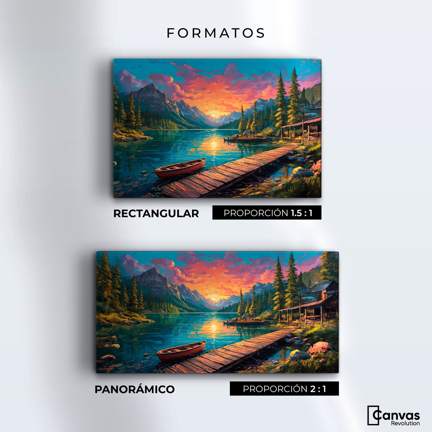 Cuadros Decorativos Canvas Revolution | Atardecer Brillante | Formatos