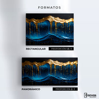 Cuadros Decorativos Canvas Revolution | Azul Dorado | Formatos