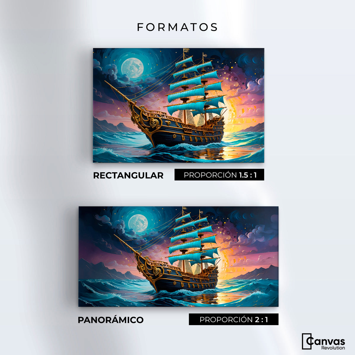 Cuadros Decorativos Canvas Revolution | Barco Mar Profundo | Formatos
