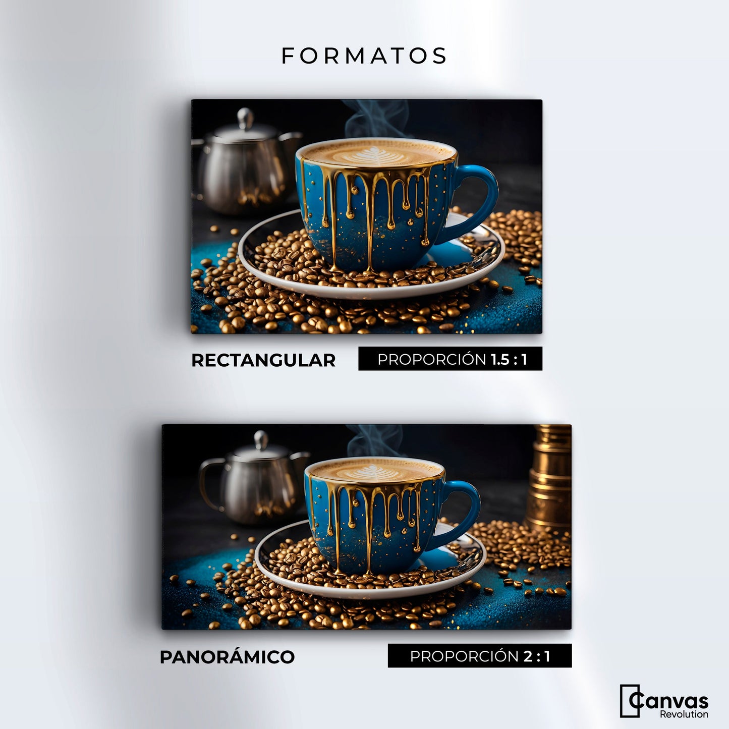 Cuadros Decorativos Canvas Revolution | Cafe Azul Celestial | Formatos