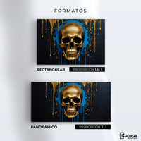 Cuadros Decorativos Canvas Revolution | Calvera Azul Dorado | Formatos