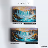 Cuadros Decorativos Canvas Revolution | Cascada Dorada Sol | Formatos