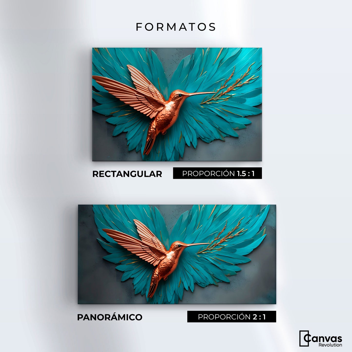 Cuadros Decorativos Canvas Revolution | Colibri Celeste | Formatos