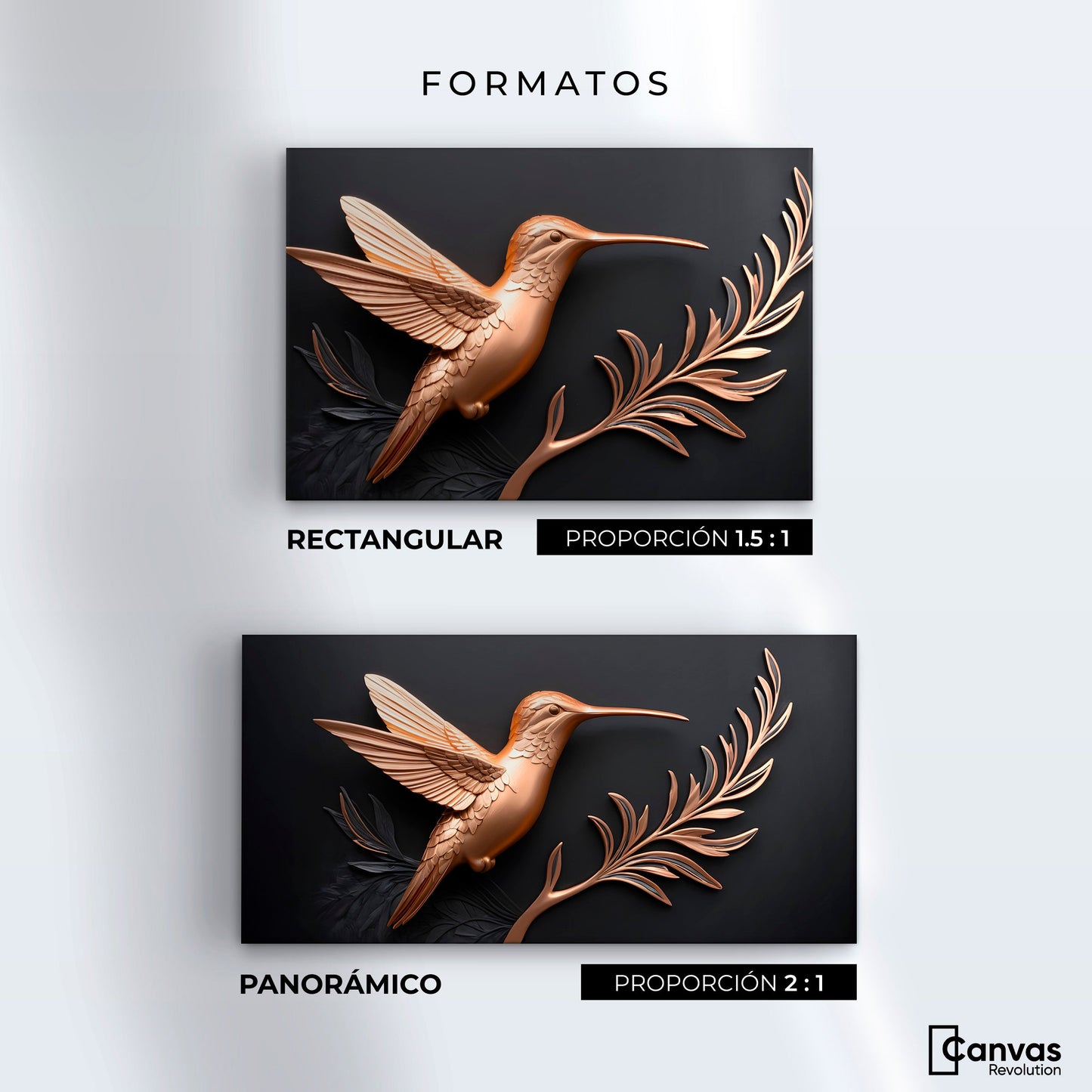 Cuadros Decorativos Canvas Revolution | Colibri Dorado | Formatos