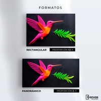 Cuadros Decorativos Canvas Revolution | Colibri Rosa Verde | Formatos