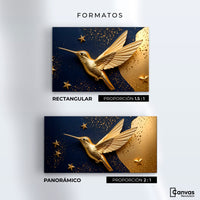 Cuadros Decorativos Canvas Revolution | Colibri Sol Dorado | Formatos