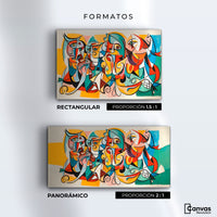 Cuadros Decorativos Canvas Revolution | Colorido Cubismo | Formatos