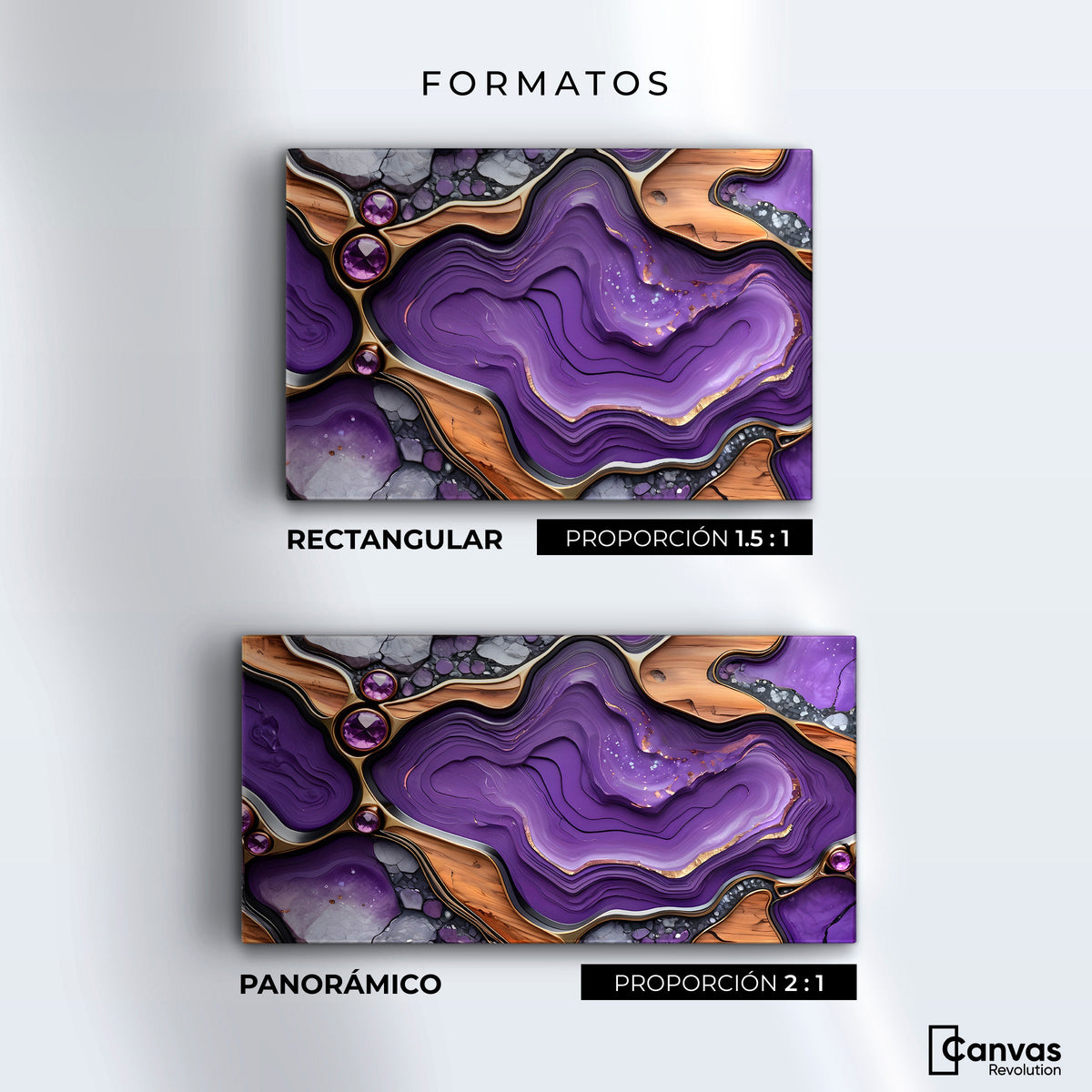 Cuadros Decorativos Canvas Revolution | Cristales Purpura | Formatos