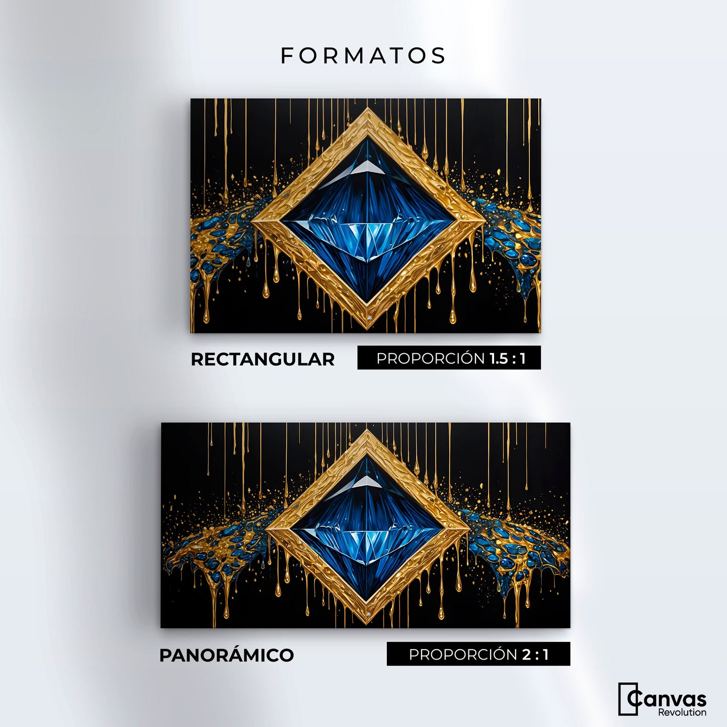 Cuadros Decorativos Canvas Revolution | Diamante Zafiro | Formatos