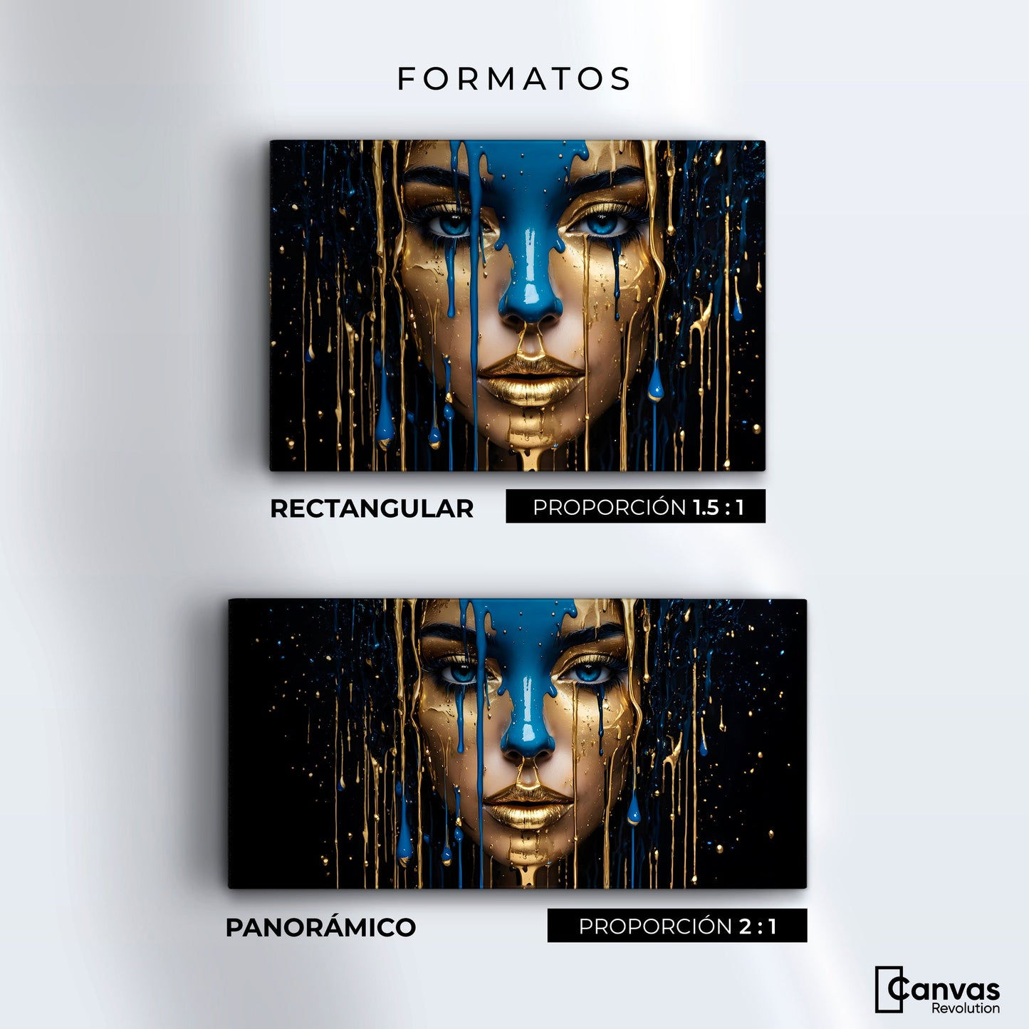 Cuadros Decorativos Canvas Revolution | Elegancia Liquida | Formatos