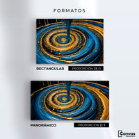 Cuadros Decorativos Canvas Revolution | Elegancia Oro Azul | Formatos