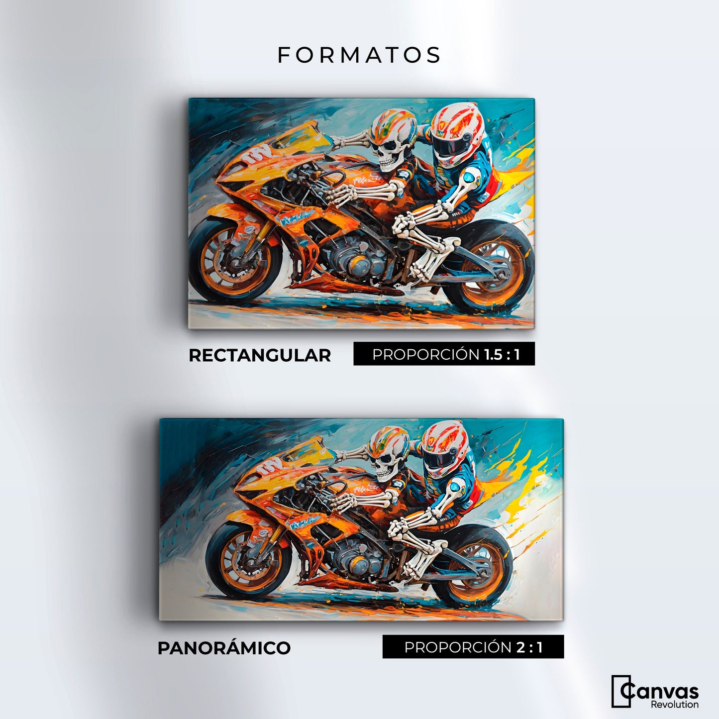 Cuadros Decorativos Canvas Revolution | Esqueletos Pista | Formatos