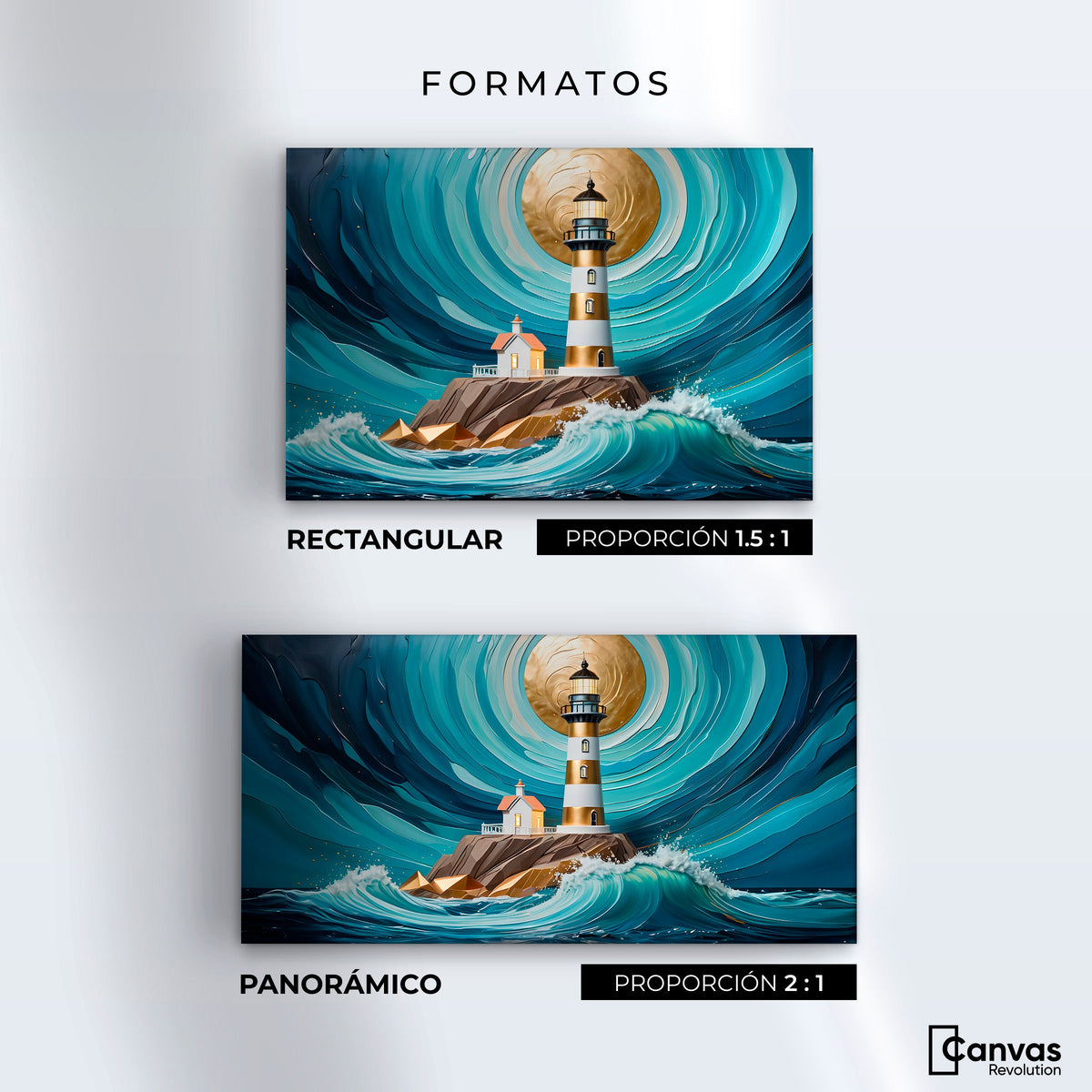 Cuadros Decorativos Canvas Revolution | Faro Del Mar Azul | Formatos