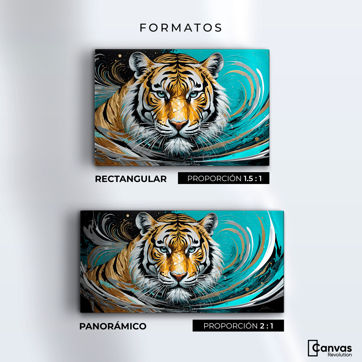 Cuadros Decorativos Canvas Revolution | Fuerza Del Tigre | Formatos
