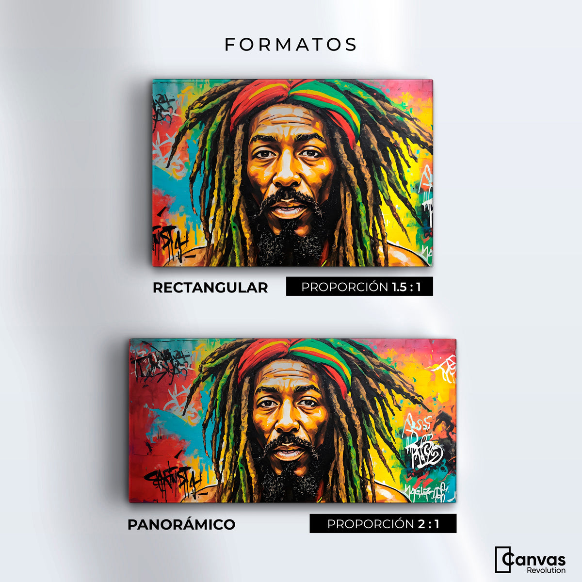 Cuadros Decorativos Canvas Revolution | Fusion Urbana Rasta | Formatos