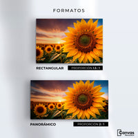 Cuadros Decorativos Canvas Revolution | Girasol Atardecer | Formatos