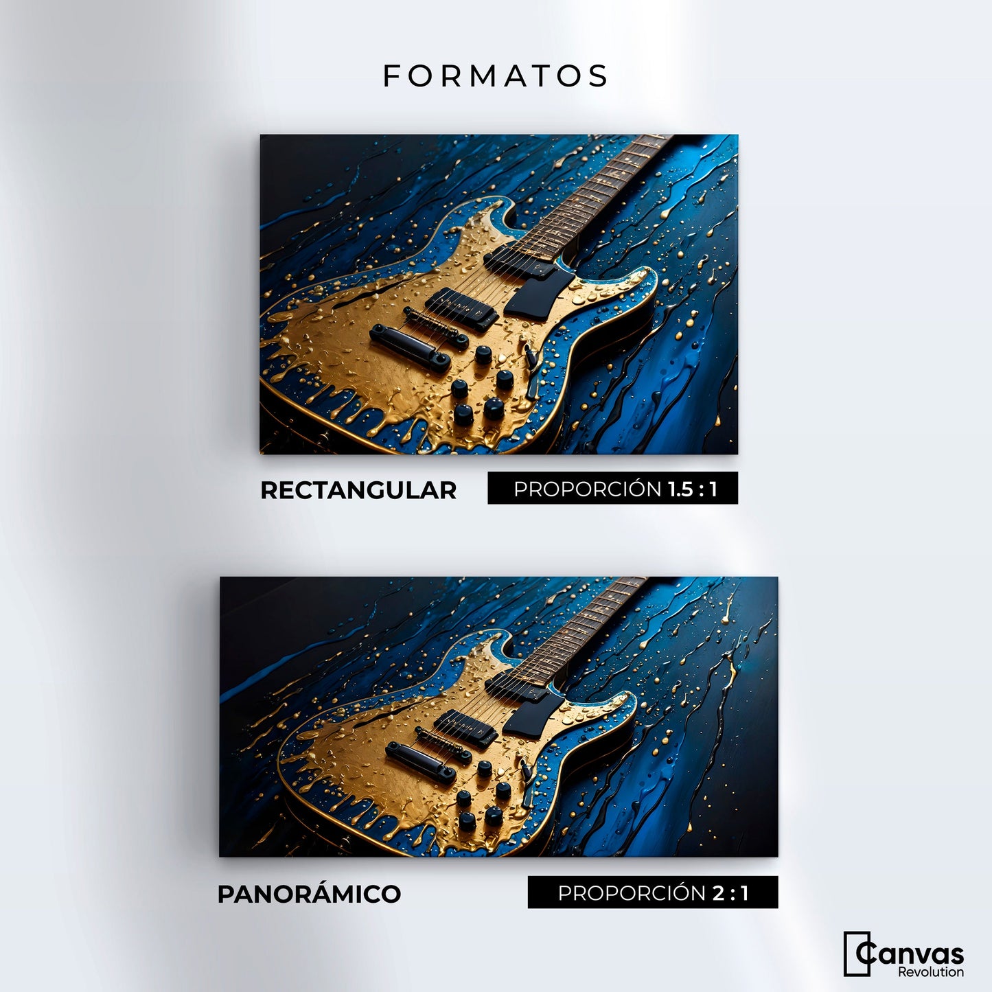 Cuadros Decorativos Canvas Revolution | Guitarra Luminosa | Formatos