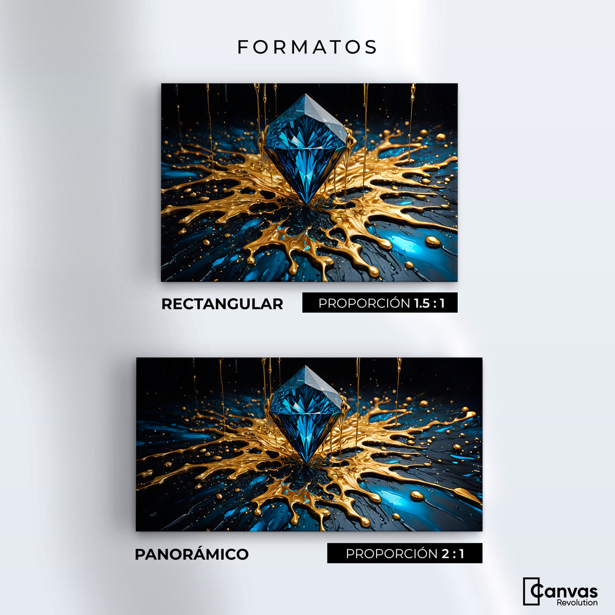 Cuadros Decorativos Canvas Revolution | Joya Azul Zafiro | Formatos
