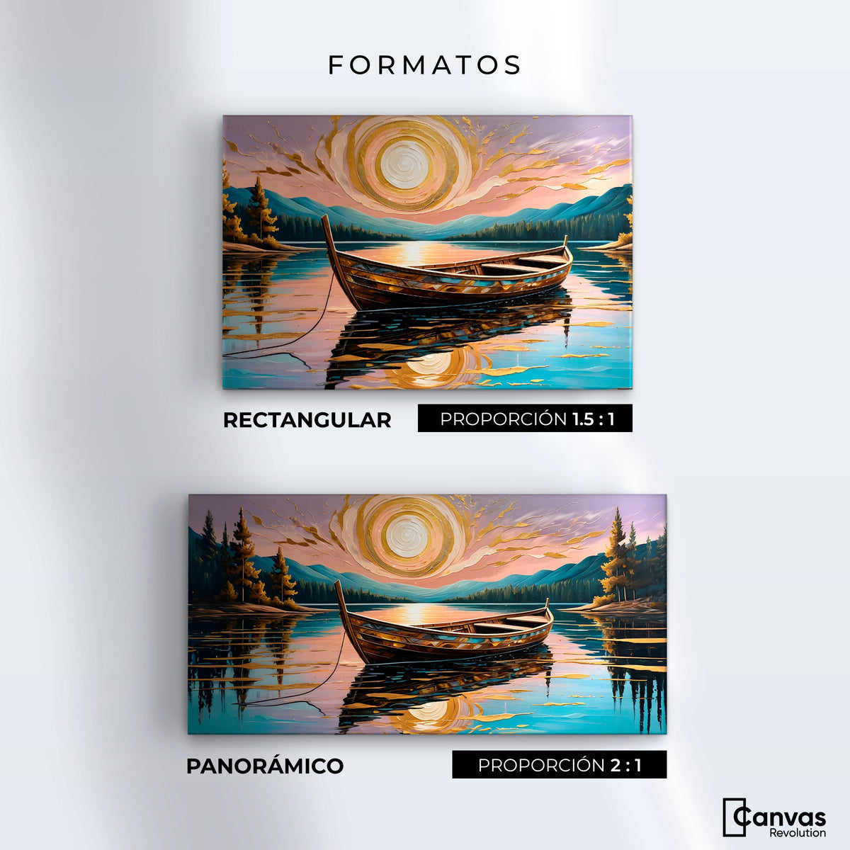 Cuadros Decorativos Canvas Revolution | Lago De Luz Dorada | Formatos