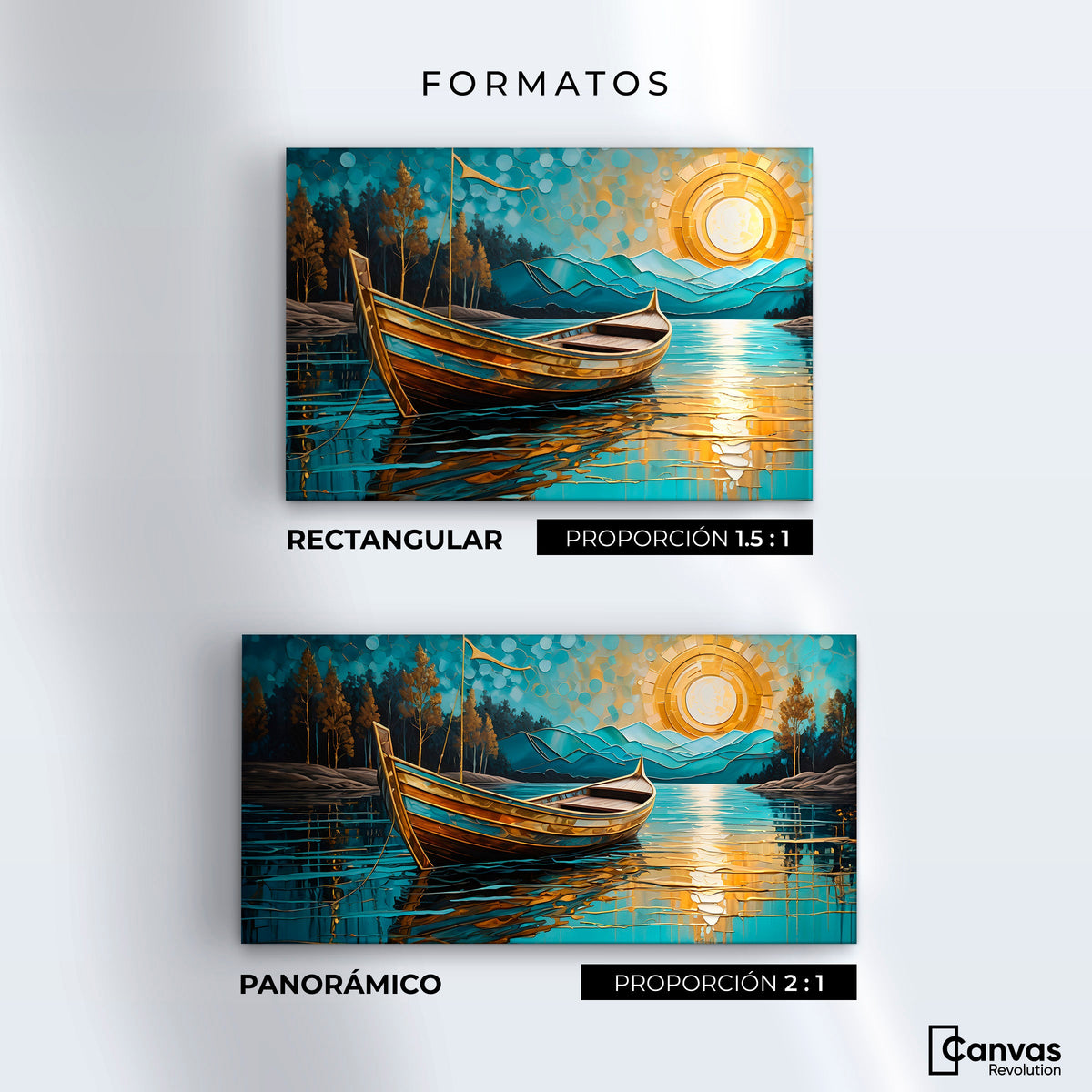 Cuadros Decorativos Canvas Revolution | Lago Dorado Y Balza | Formatos