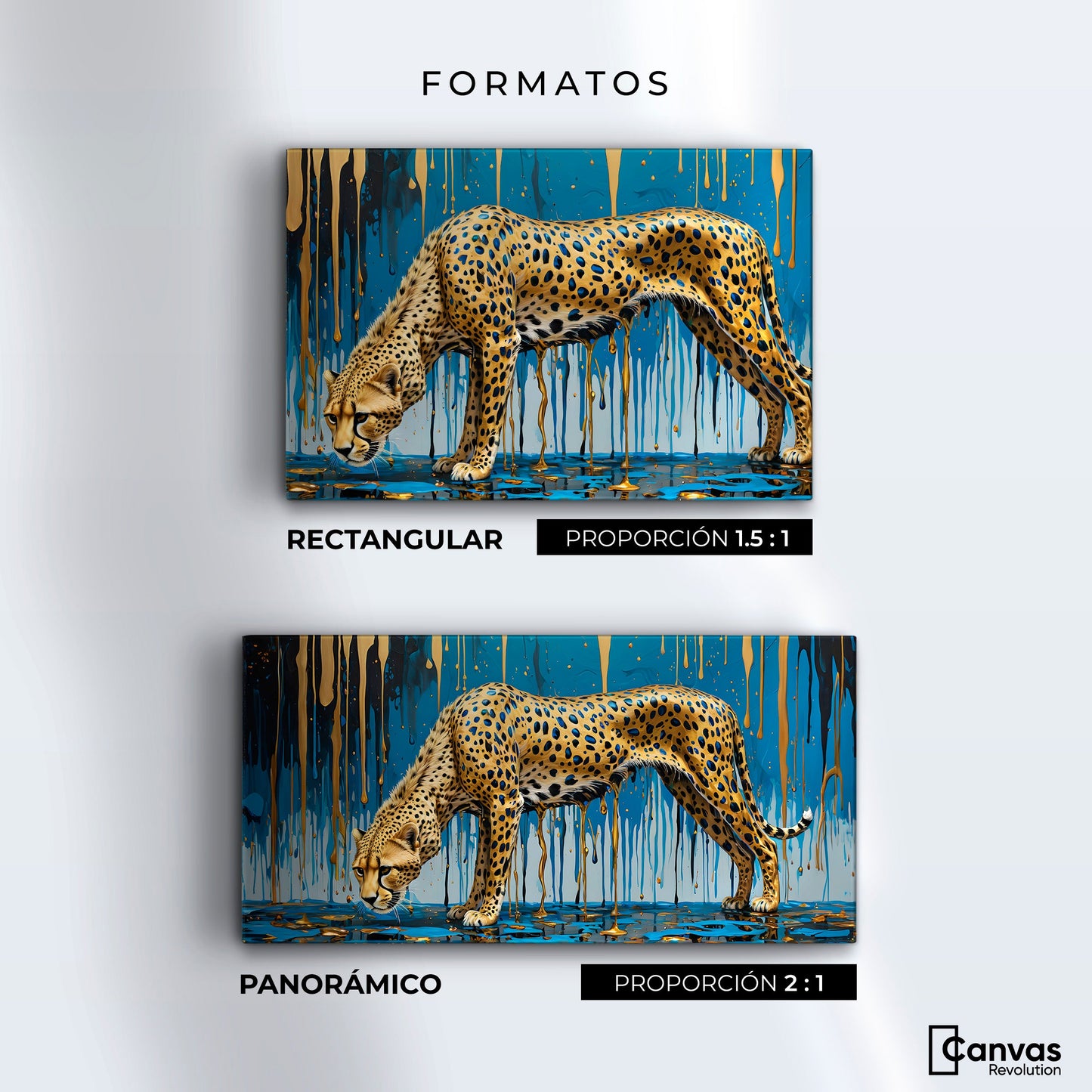 Cuadros Decorativos Canvas Revolution | Leopardo Liquido | Formatos