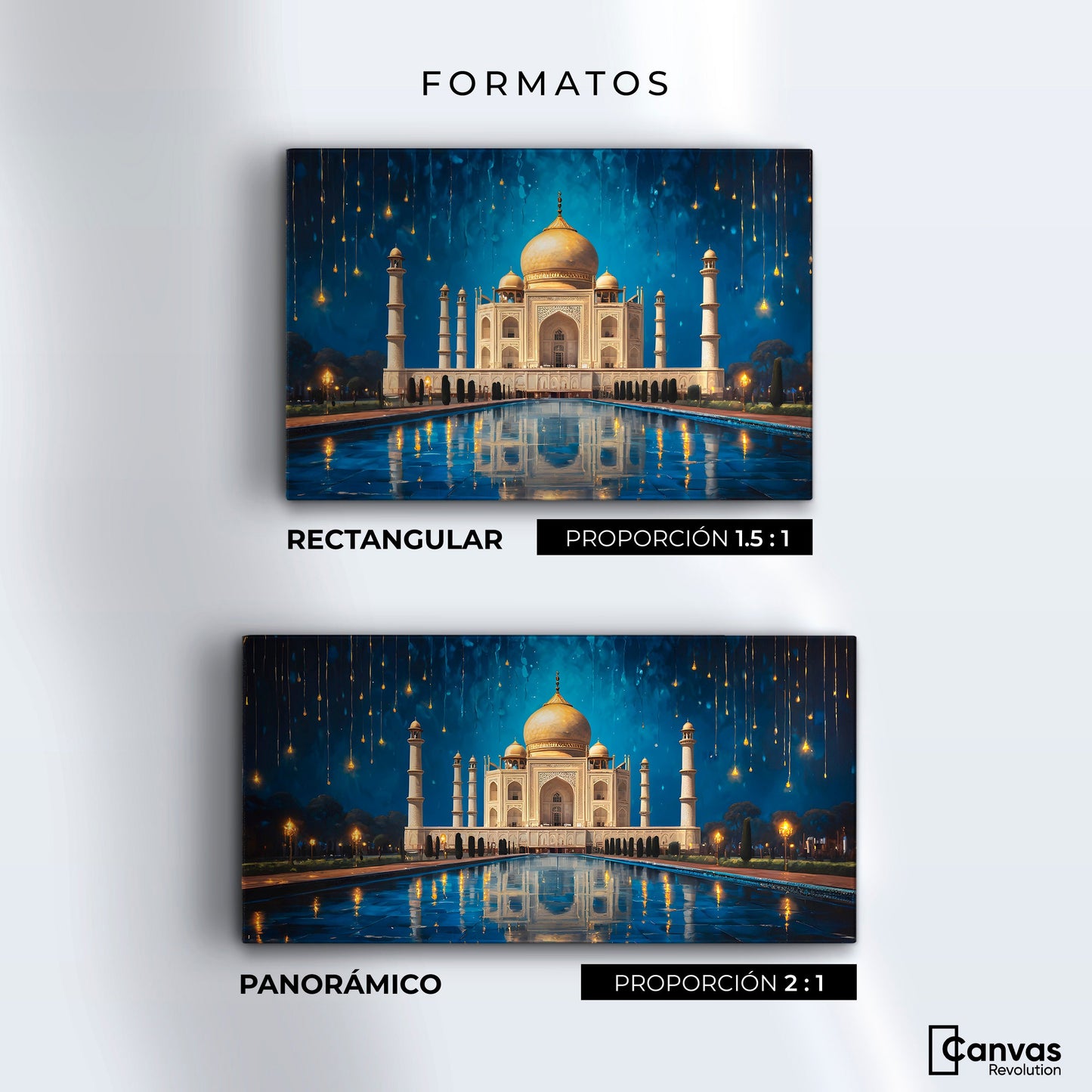 Cuadros Decorativos Canvas Revolution | Lluvia Taj Mahal | Formatos