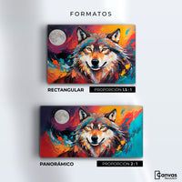 Cuadros Decorativos Canvas Revolution | Lobo Luna Llena | Formatos