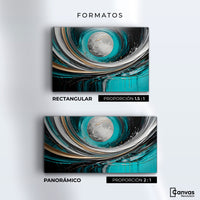 Cuadros Decorativos Canvas Revolution | Luna Abstracto Gold | Formatos