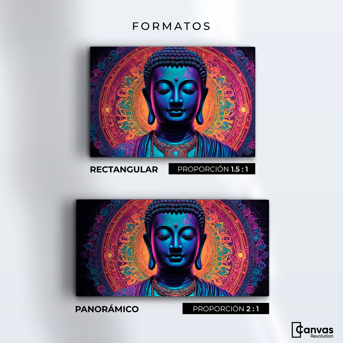 Cuadros Decorativos Canvas Revolution | Mandala Luminoso | Formatos