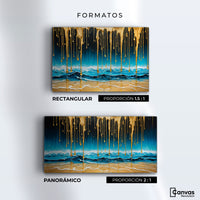 Cuadros Decorativos Canvas Revolution | Mar Nocturno Dorado | Formatos