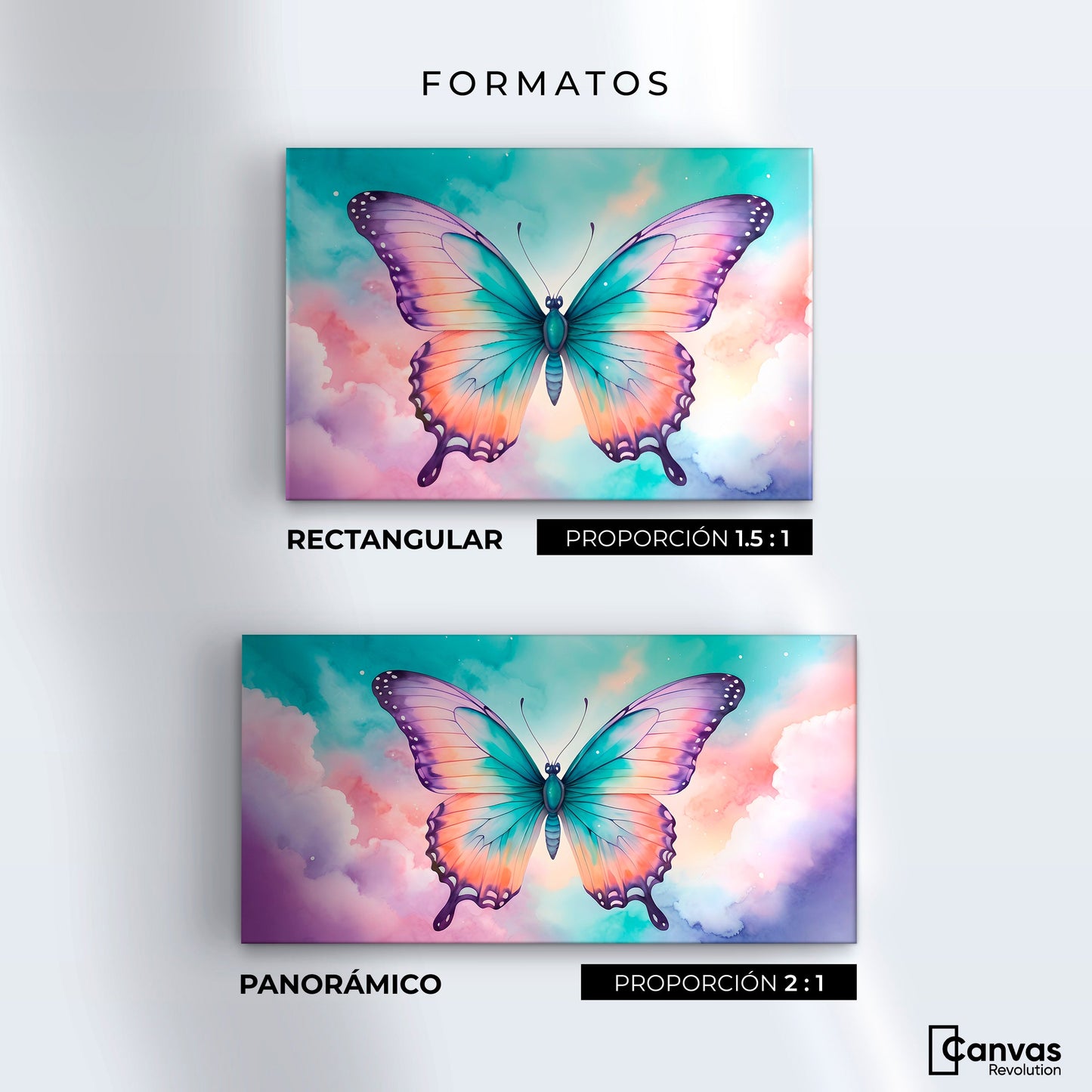 Cuadros Decorativos Canvas Revolution | Mariposa Celeste | Formatos